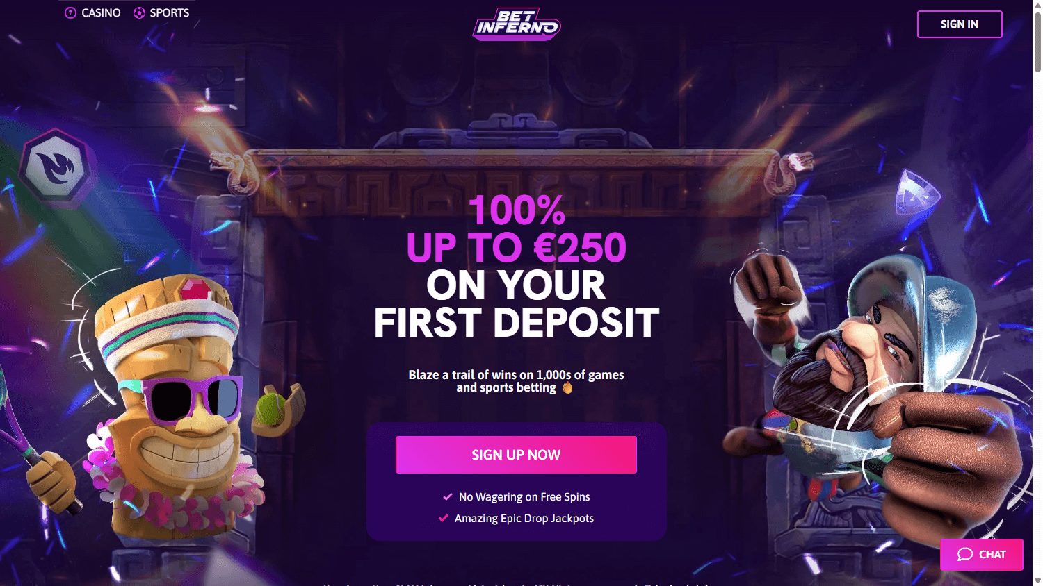 Bet Inferno Casino – Lobbyn med spelval